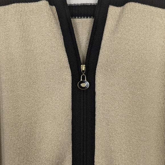 Vintage Dylani Acrylic Two-Piece Cream & Tan Sweater Set Size L - Picture 10 of 12